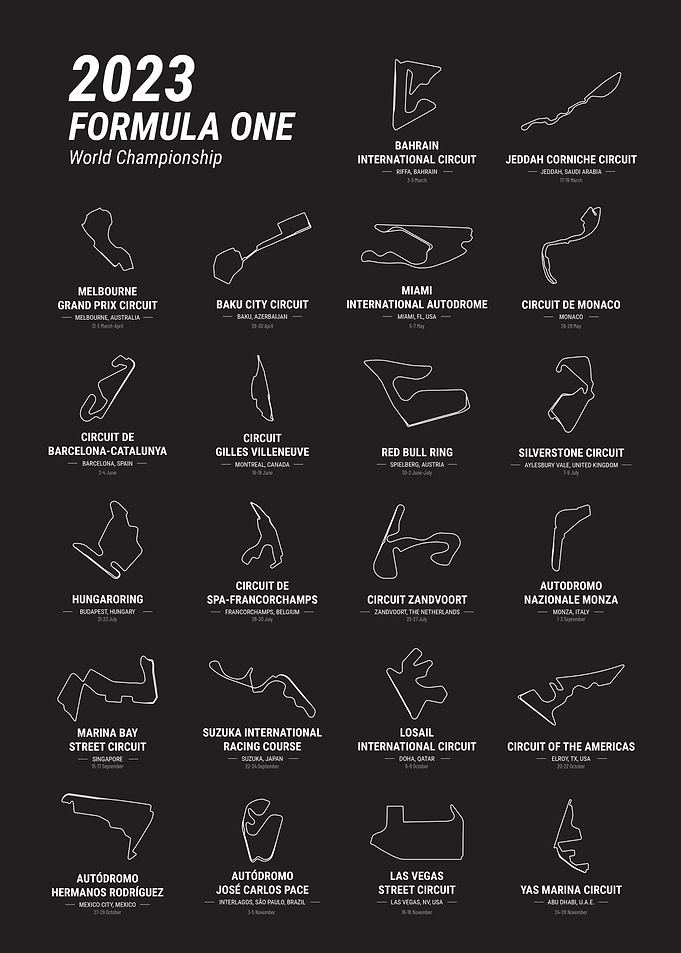 2023 Formula 1 Season Maps