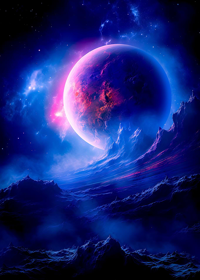 Space Planet Abyss neon