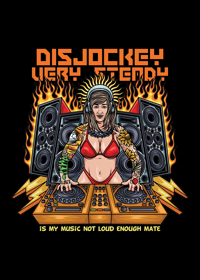 female disc jockey Text