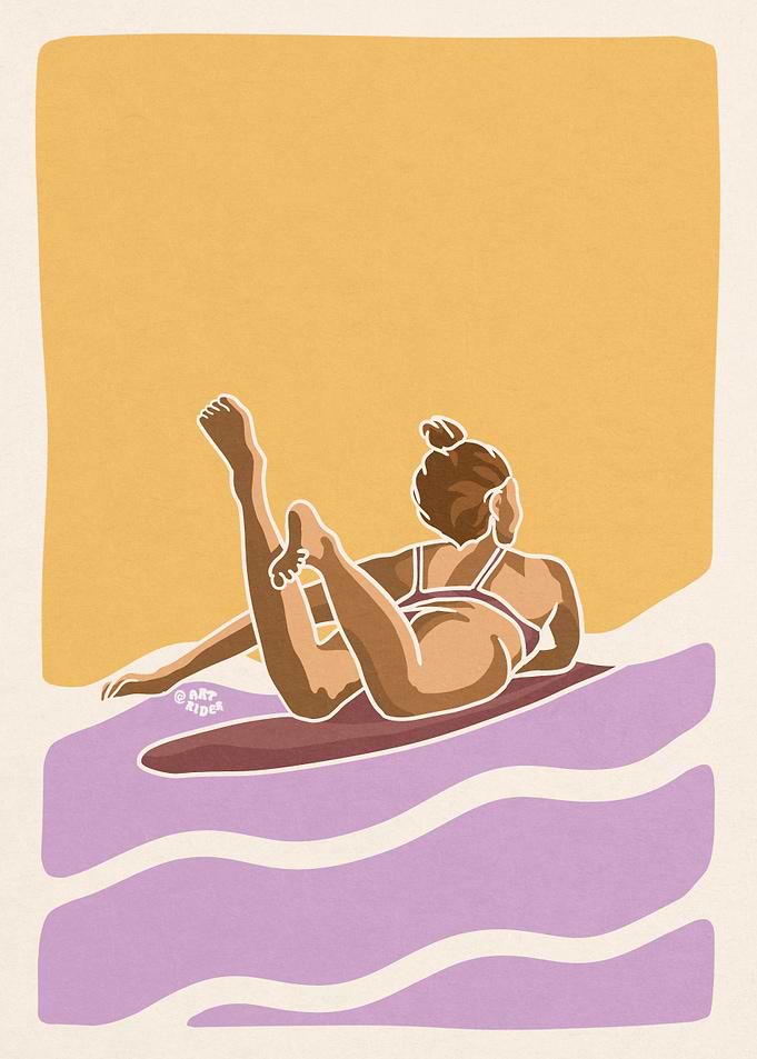 Longboard girl surf