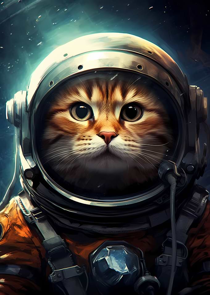 Astronaut Cat Space Galaxy