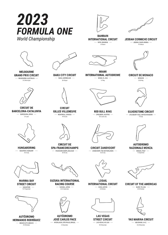 2023 Formula 1 Season Maps