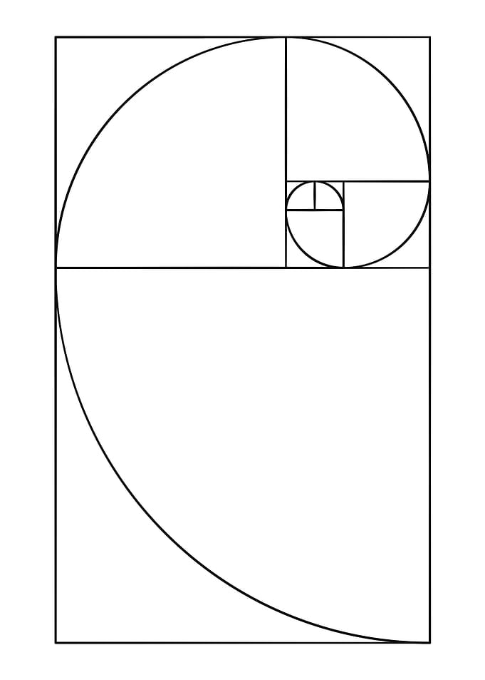 Fibonacci spiral poster