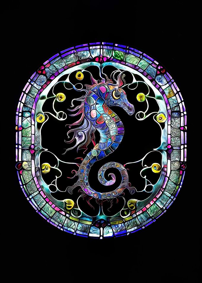 Stained Glass Seahorse