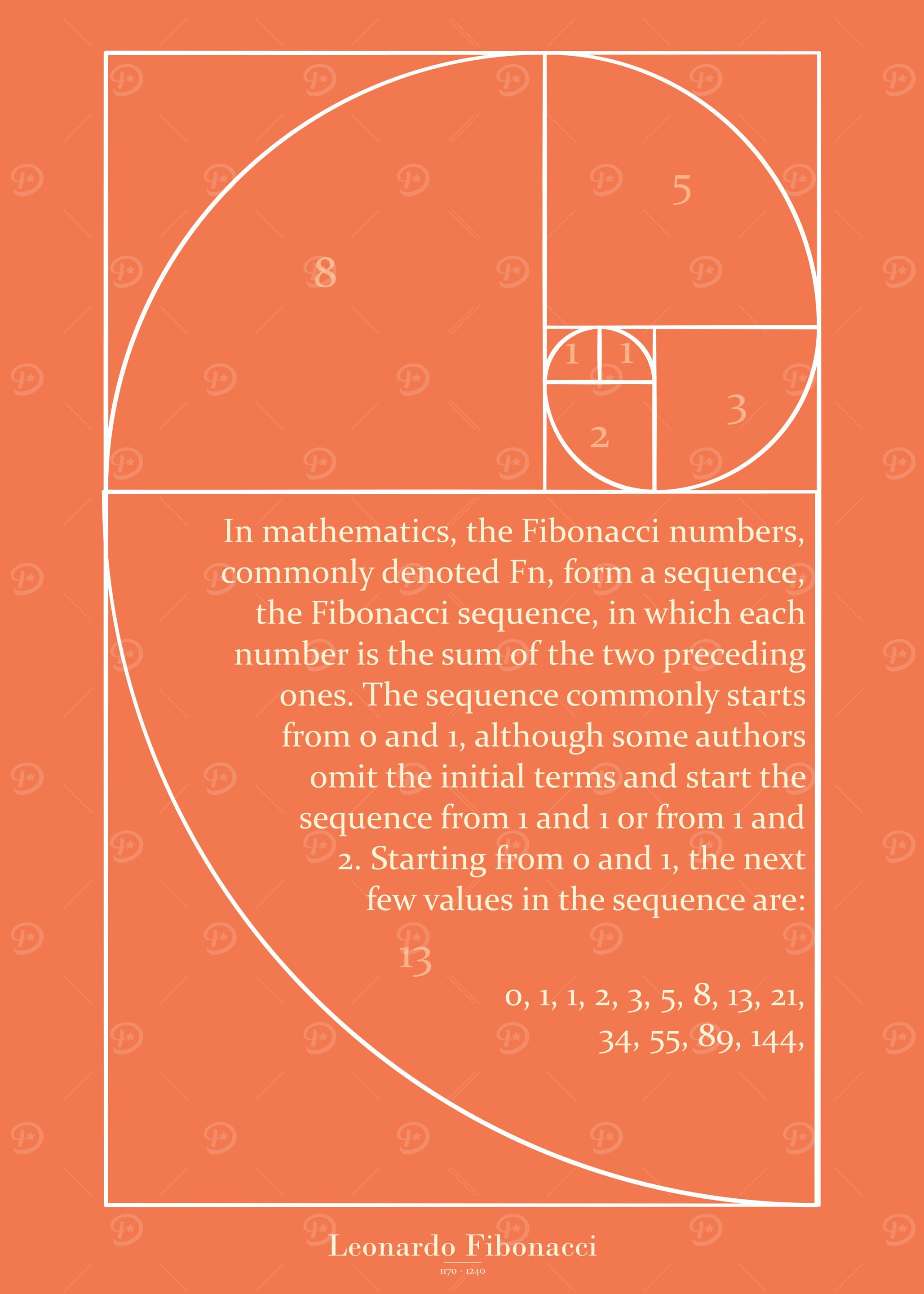 Fibonacci spiral poster