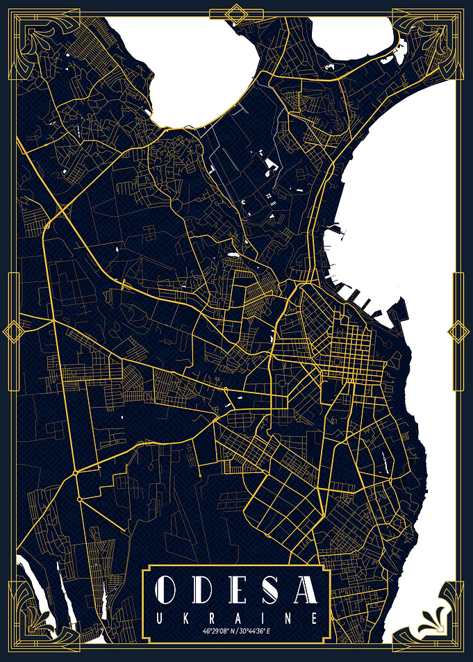 Odessa City Map Gold