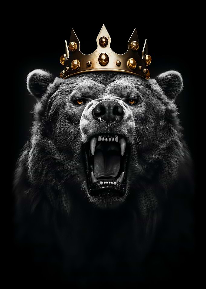 Bear King Black and white