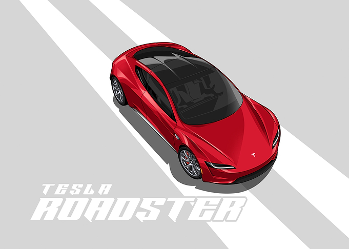 Tesla Roadster Red