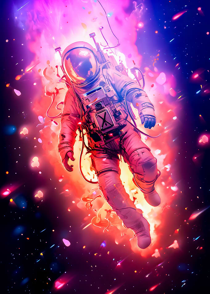 Space Neon Astronaut