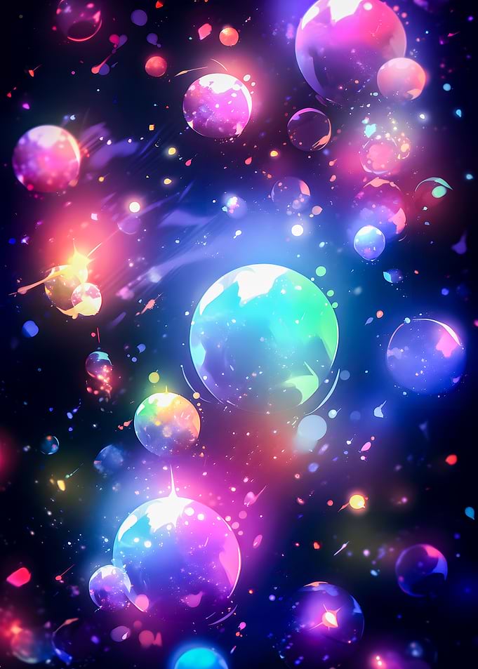 Space Planet Neon Sphere