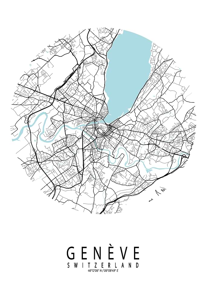 Geneva City Map Circle