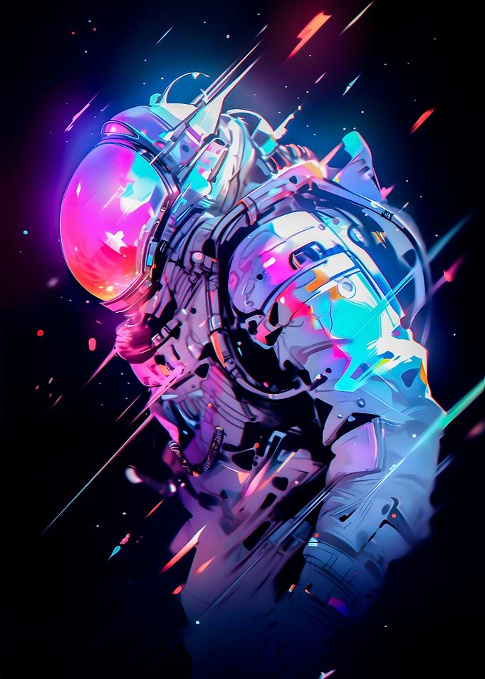 Space Neon Astronaut