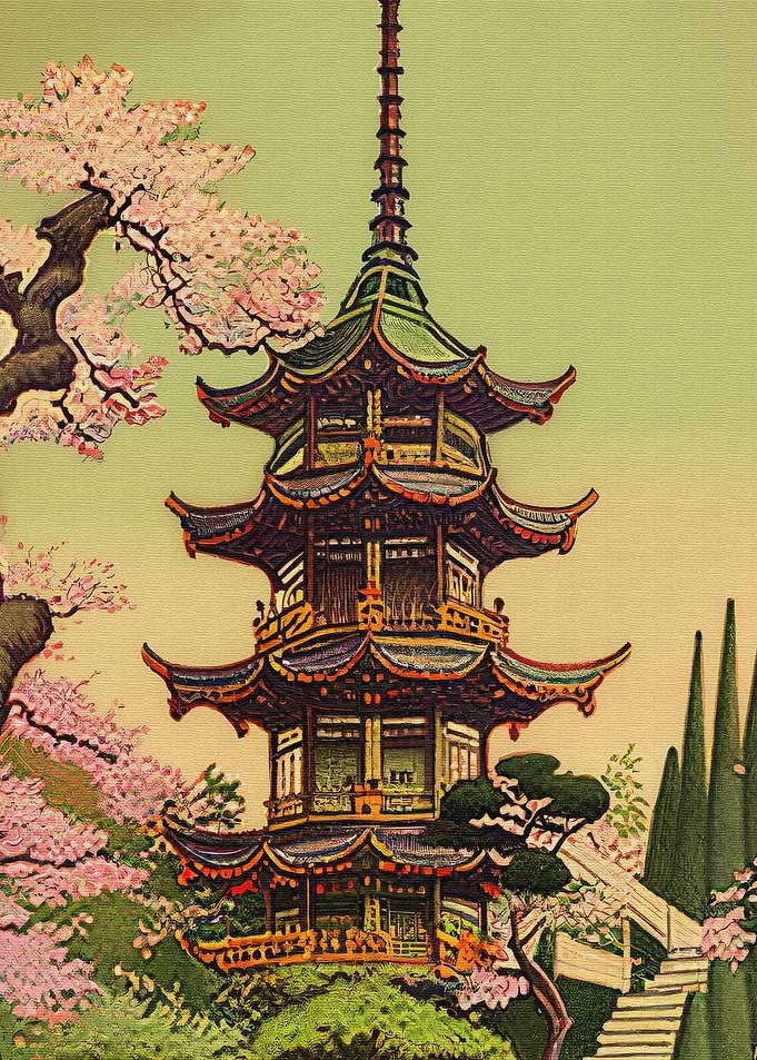 Nouveau asian castle Japan