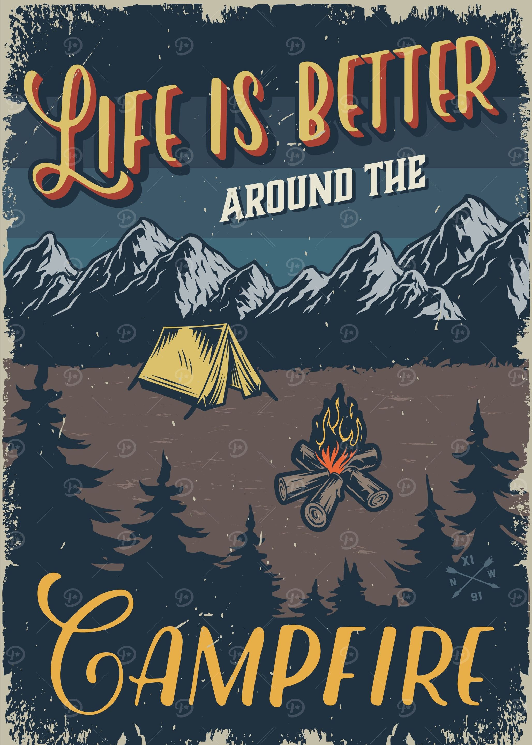 Vintage outdoor camping
