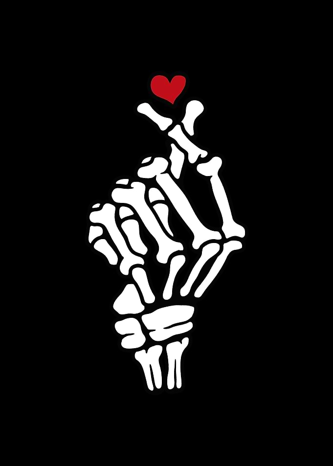 Skeleton Heart Hand