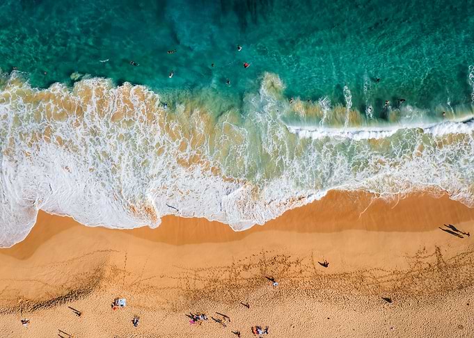 Beach aerial Oahu Hawaii