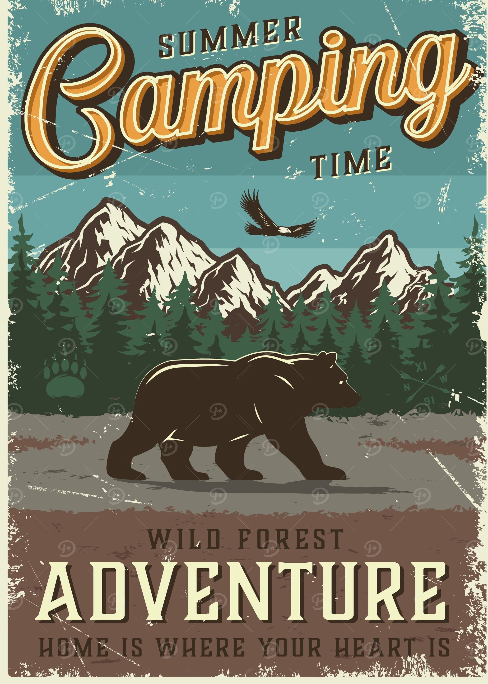 Vintage outdoor camping
