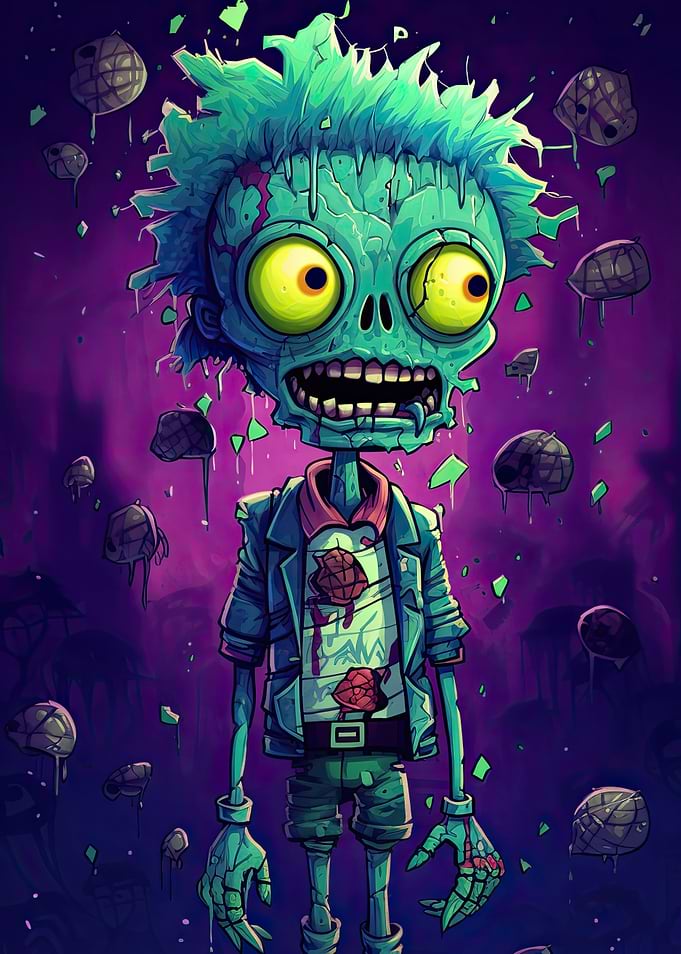 funny plant and zombie