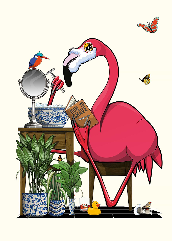 Flamingo Shaving Beard