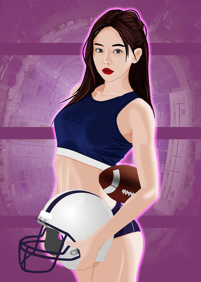 american football girl