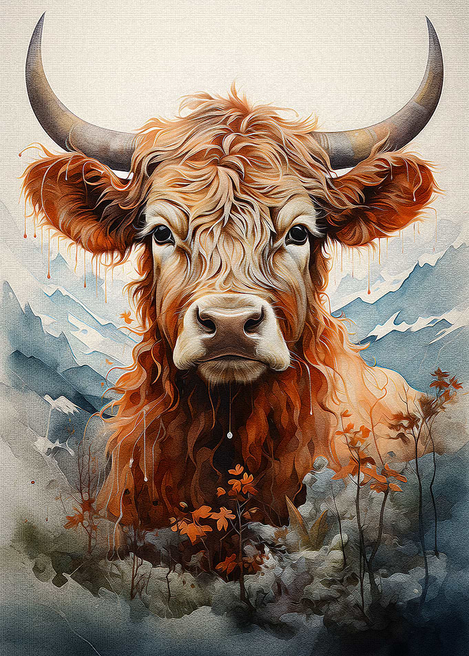Dreamy Highland Cow