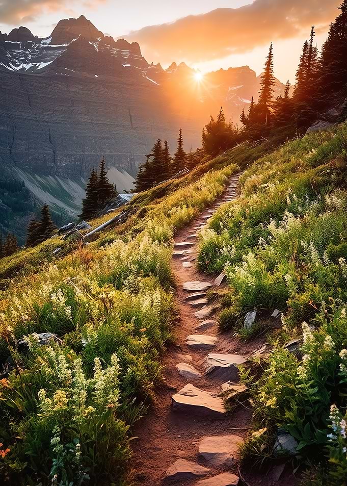 Sunset in the mountains