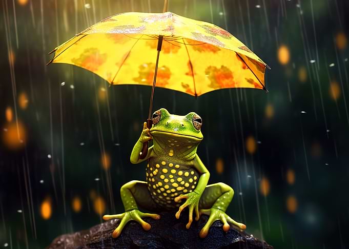 Happy Frog Rain Cute