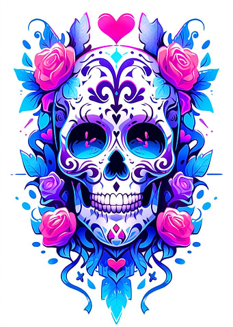 Skull and Flower
