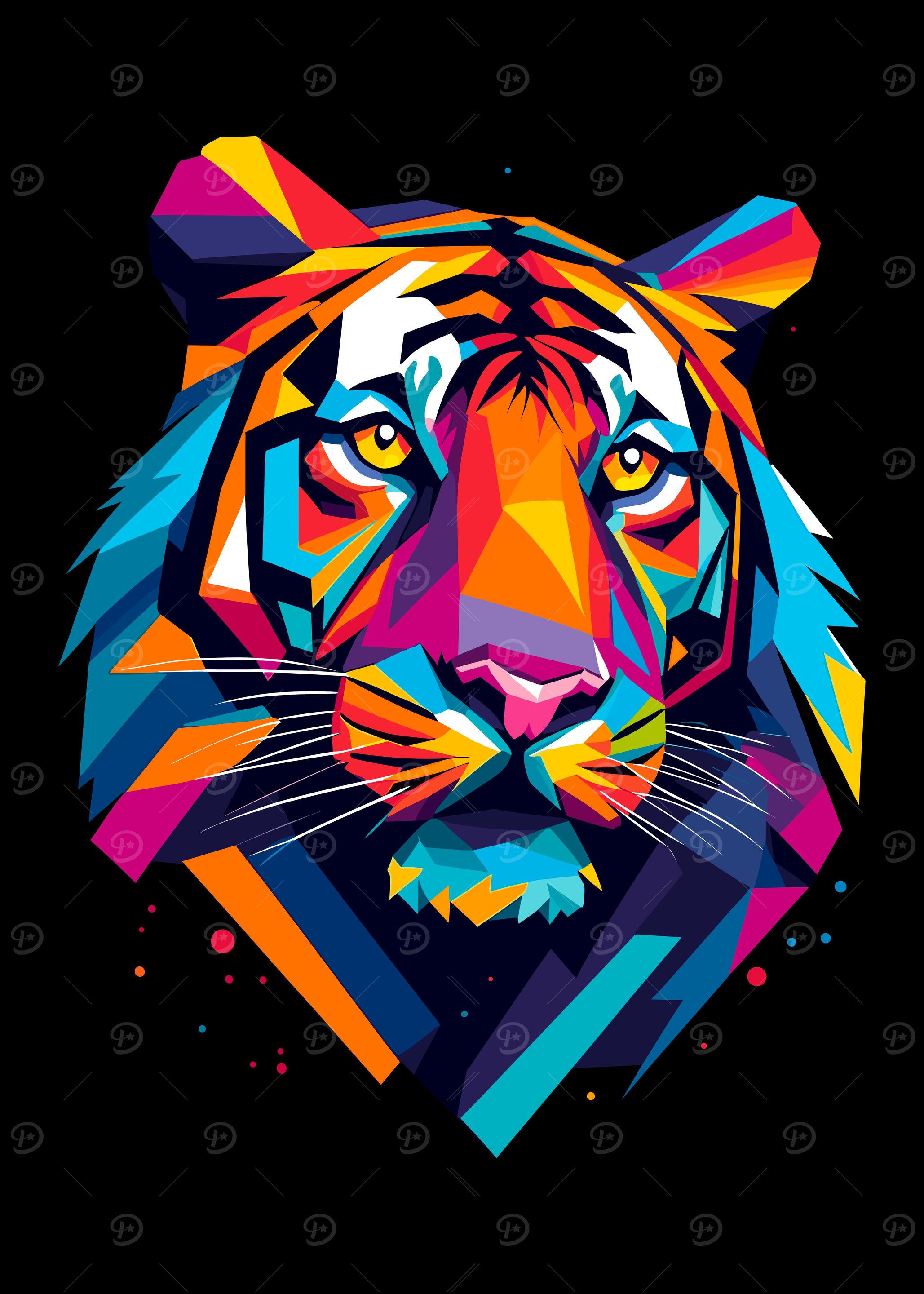 Tiger head pop art