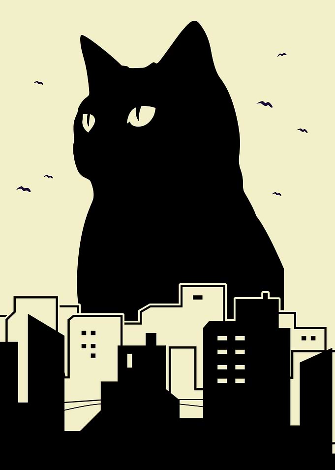 Giant Cat in city