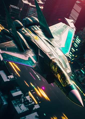 Futuristic fighter plane