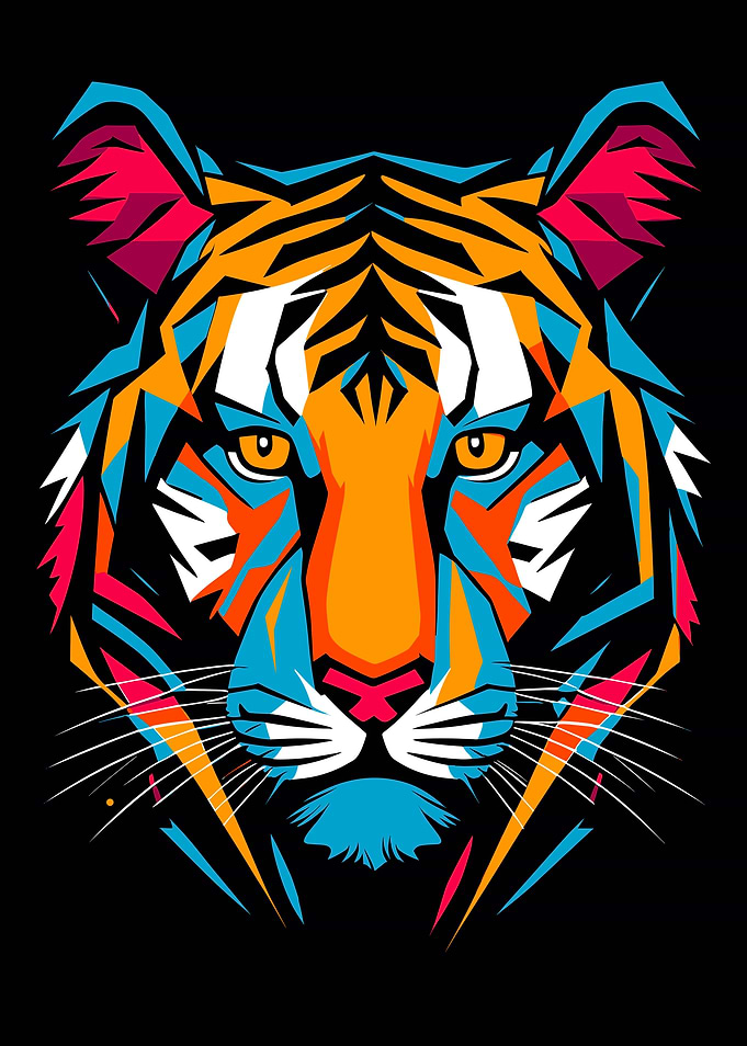 Majestic Tiger pop art