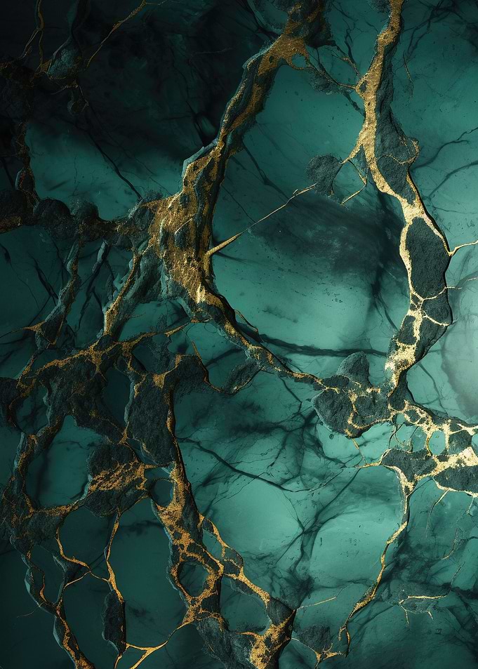 Emerald Green Gold Marble