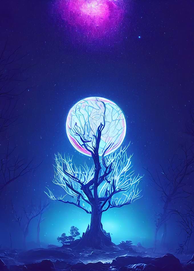Neon forest fantasy