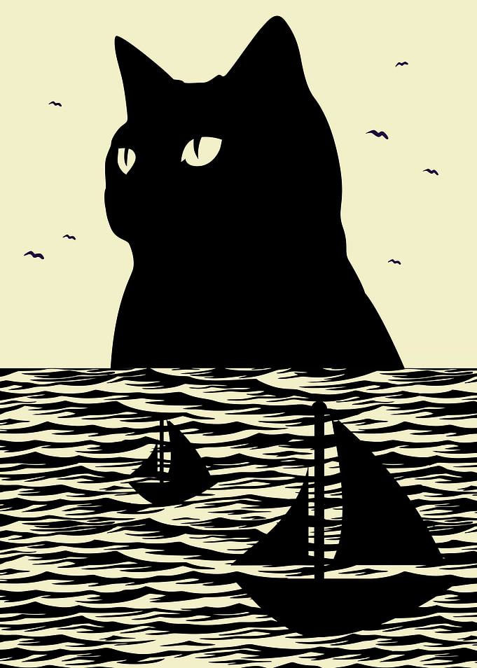 Giant cat at sea