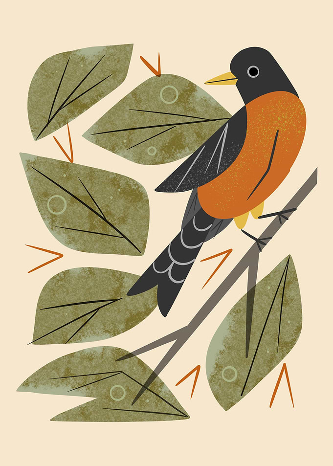 Perching Robin