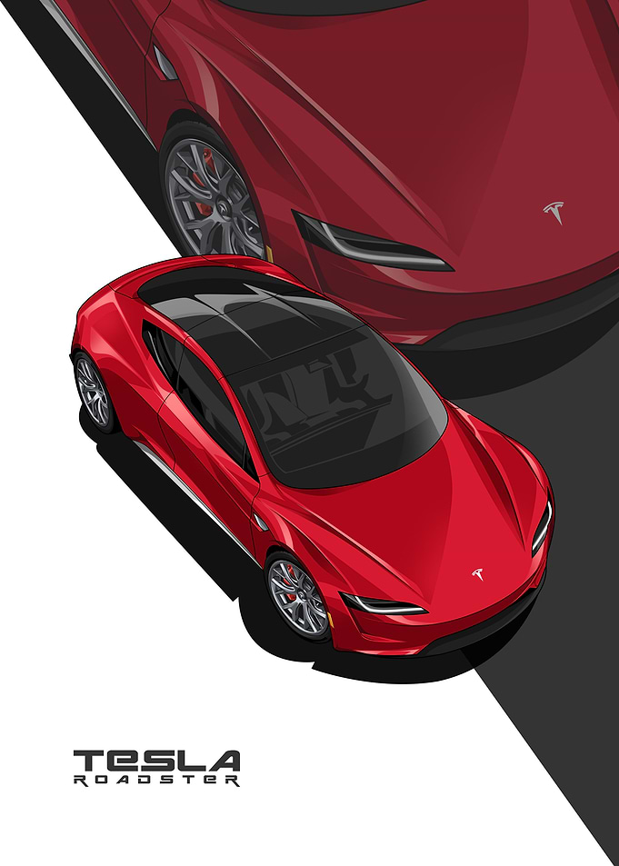 Tesla Roadster red