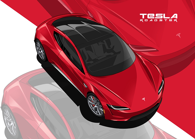Tesla Roadster red