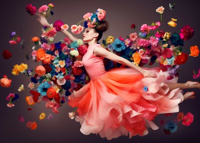 fly with flowers