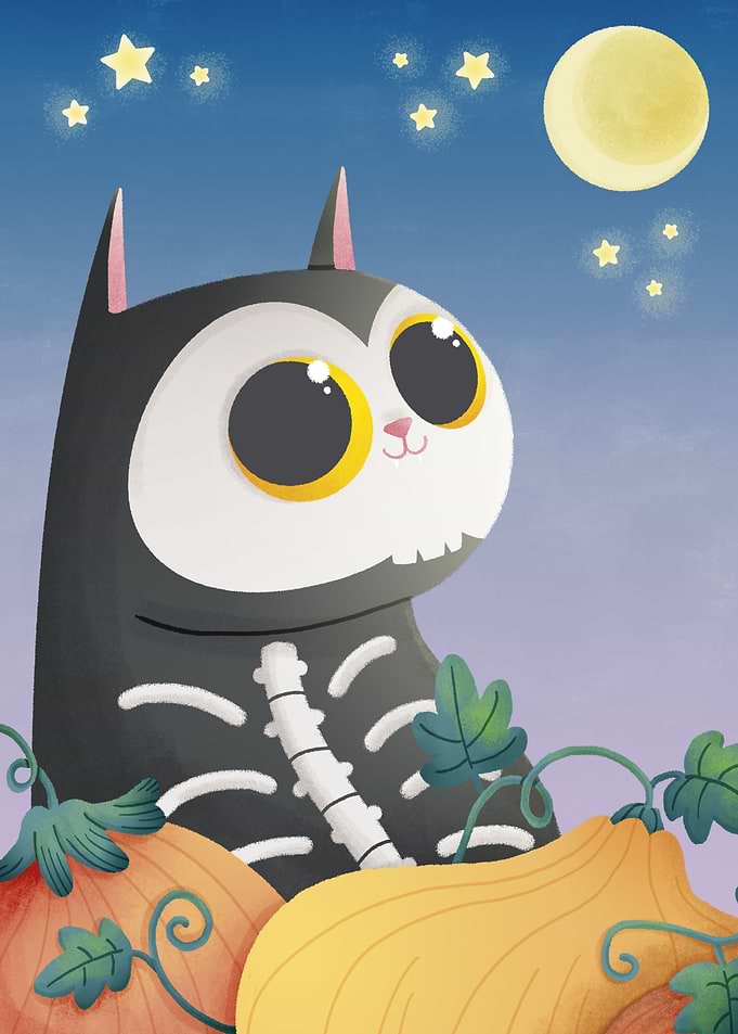 skeleton cat