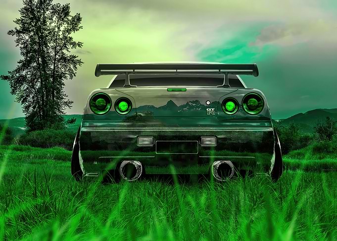Cool Nature Car GT R Green