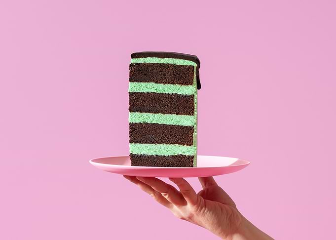 Layered mint cake