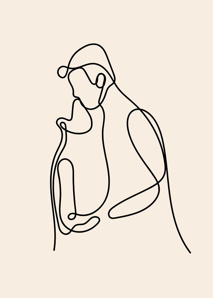 Couples one line art