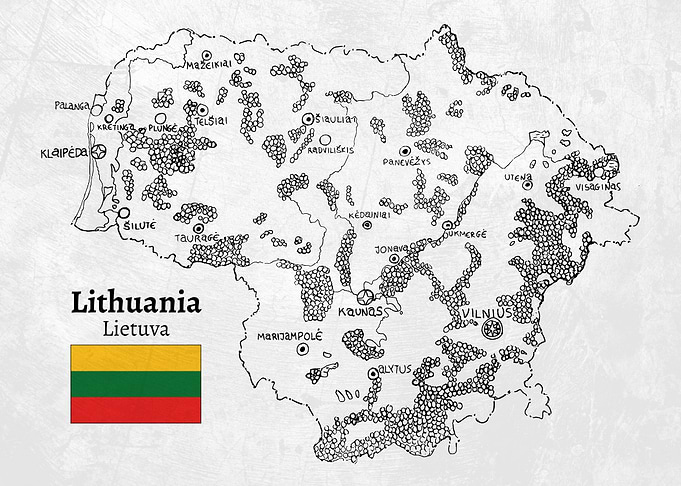 Handdrawn Lithuania Map