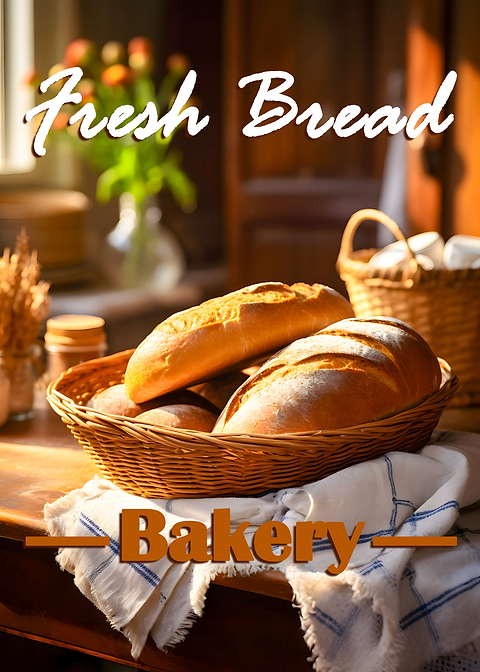 Bakery Fresh Bread — kitchen metal wall art