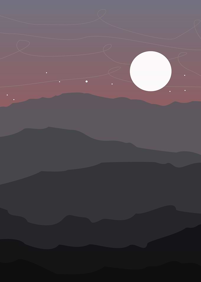 moon purple art