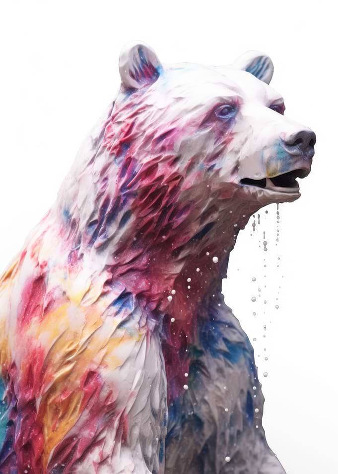 Colored Marble Bear 2