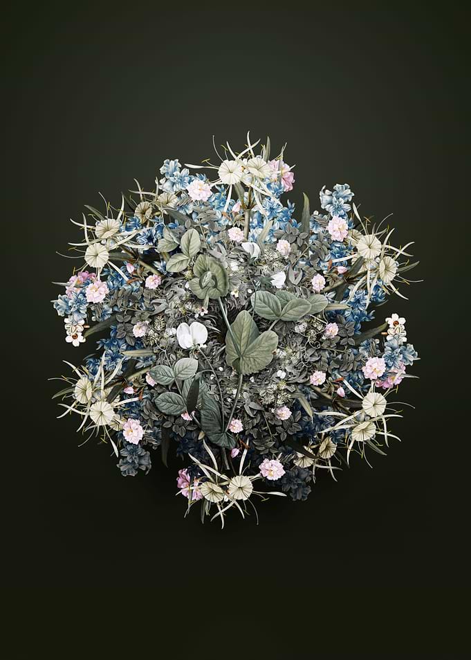 White Pea Flower Wreath