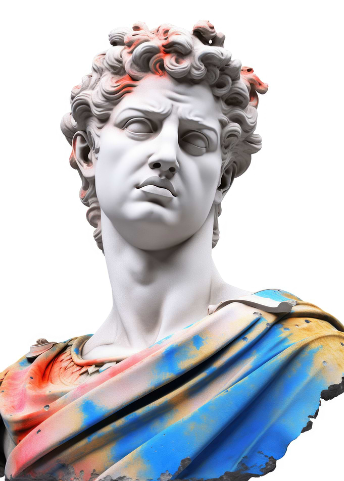 Painted Marble Statue 2