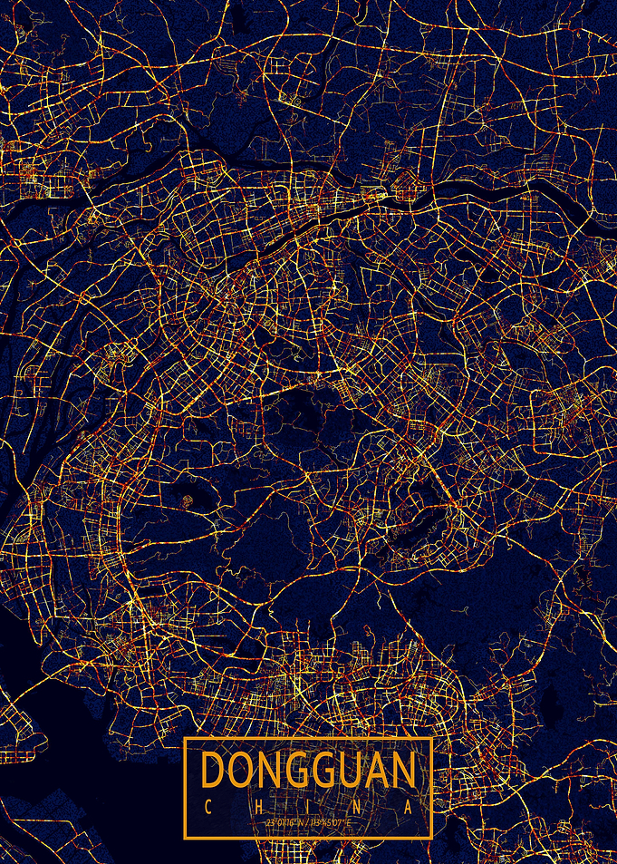 Dongguan Map City At Night